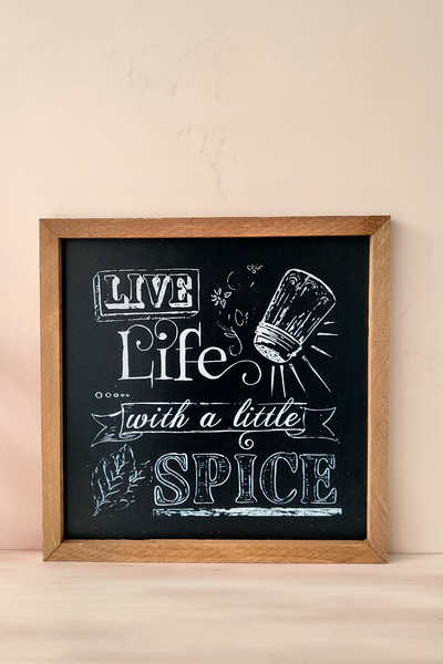 Tooall Live Life with a Little Spice, Live Life with a Little Spice Wooden Framed Painting
