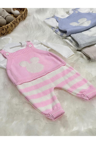 Home (PATİK HEDİYELİ) Littleland Penye Badili Mikili Triko Slopet Tulum