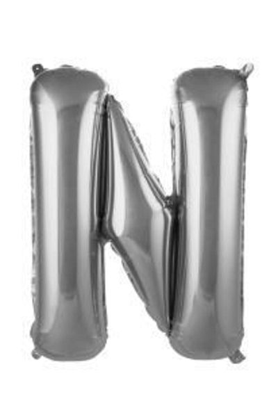 eğlencemarketi 34 Inch 76 Cm Silver Foil Letter Balloon N