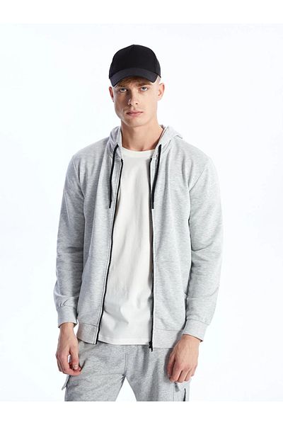 LC Waikiki LCW Casual με κουκούλα μακρυμάνικο ανδρικό φούτερ με φερμουάρ