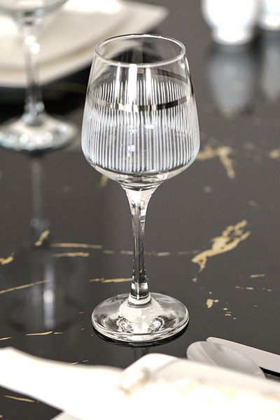 P H Panayır Home Platinum Silver Gilt Goblet Water Soft Drink Cup 18 piece Dining Tableware Cup Set with Dowry Gift