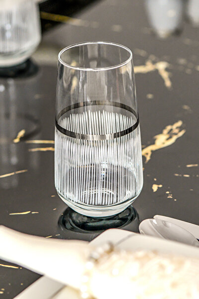 P H Panayır Home طقم أكواب مياه مشروبات غازية فاخرة من الفضة البلاتينية المذهبة مكون من 6 قطع هدية مهر