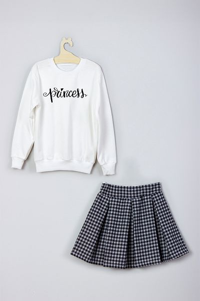 ADA BEBEK ÇOCUK Unicorn Printed New Season Skirt and Sweat Set