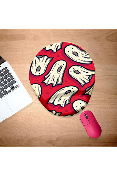 UcuruStore Φαντάσματα που κραυγούν σε κόκκινο οβάλ μαξιλαράκι ποντικιού με στ...
