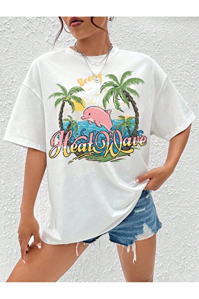 Jose Clothing Tricou cu mânecă scurtă, unisex, cu imprimeu alb, din bumbac organic