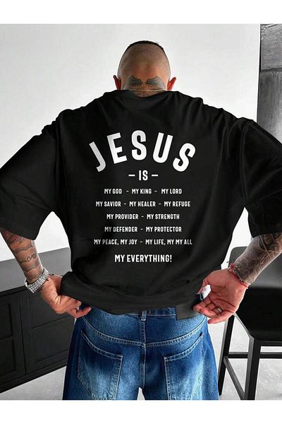 AMMA Ανδρικό μπλουζάκι Black Jesus Printed Premium Fabric 100% βαμβάκι