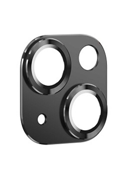 Nettech İphone 14 Uyumlu Metalik Seri Kamera Cam Koruyucu - Siyah