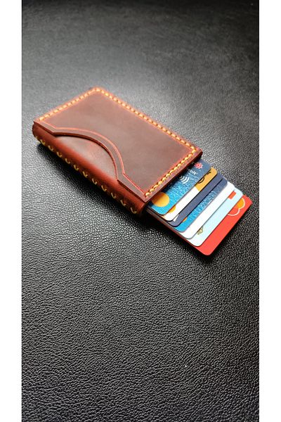 cgderi LEATHER MECHANISMAL CARD HOLDER