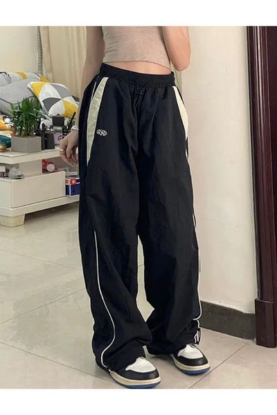 Köstebek Parachute Fabric Black Jogger Sweatpants Trousers