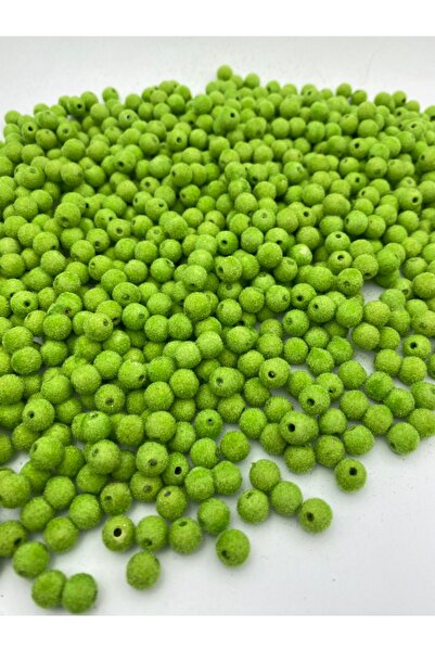 Hedef Bijuteri مجوهرات من الخرز المخملي باللون الأخضر الفاتح مقاس 8 مم، خرز ل...