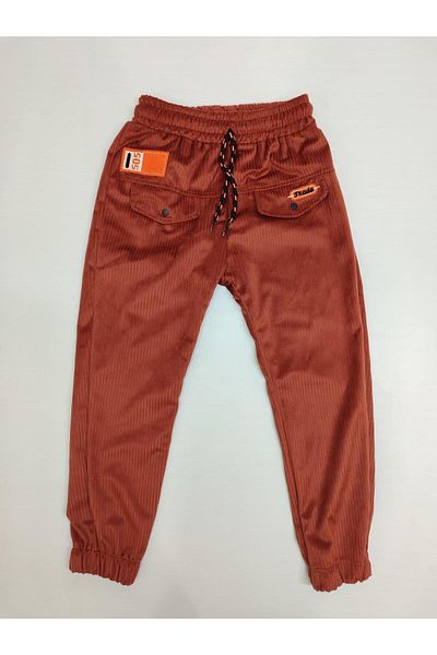 CANBİX Boy's Caped Embroidered Velvet Trousers