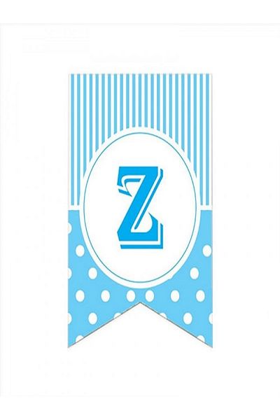 Kazanabil BLUE COLORED POINTED FLAM FLAG LETTERS Z LETTER