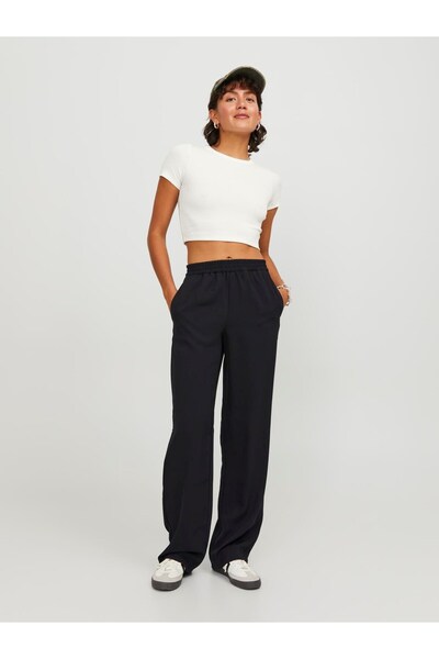JJXX Yüksek Bel Normal Siyah Kadın Pantolon 12200751