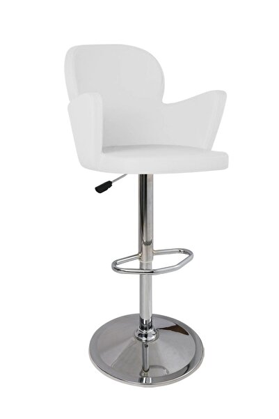 RiseOfis Ravza Bar-Ofis Taburesi Basamaklı Krom Flanş Ayaklı - 7