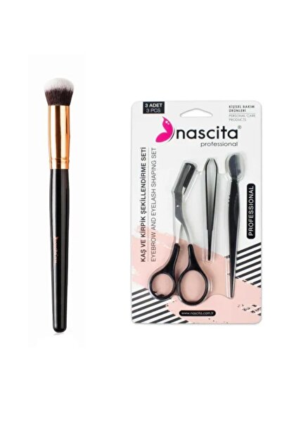 nascita Professional Oval Concealer Brush+Face Care Set Scissors Tweezers and...
