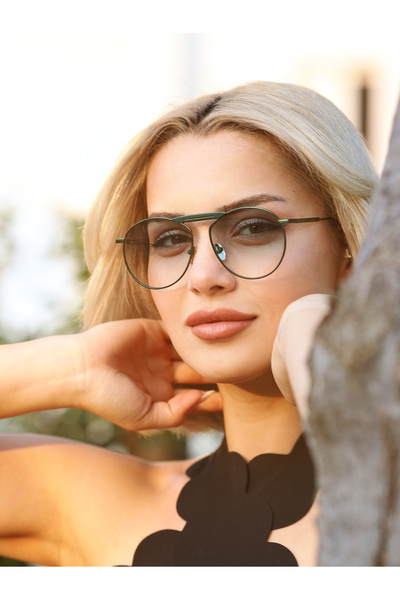 Angel Eyes نظارات شمسية نسائية بتصميم Green Drop - زجاج بإطار أخضر