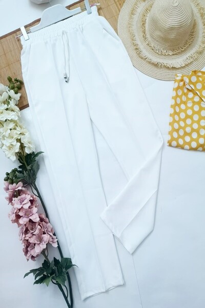 YEDİLALE Women's Crepe Trousers - Pockets and Skinny Legs