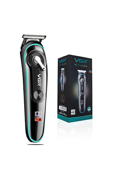VGR RenkStore V-075 LCD Ekran Çelik Bıçak Saç Sakal Ense Vücut Kılı Kesme Makinesi Profesyonel Düzeltici
