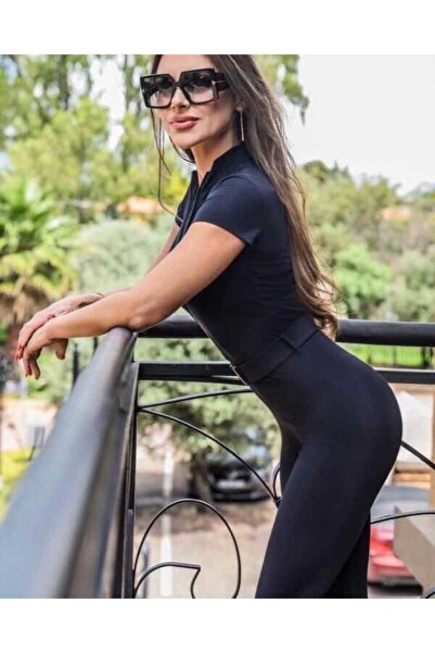 TAYT İBİZA Ολόσωμη φόρμα με φερμουάρ και κοντό μανίκι με ζώνη