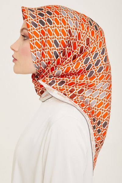 Armine ARMİNE Μεταξωτό Φουλάρι 9144D - Τσίλι