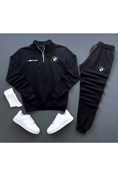 optimist sağdıç the original New Season Bmw M Power Printed Half Zipper Sweatshirt-Sweatpants Set 2-Piece Combination