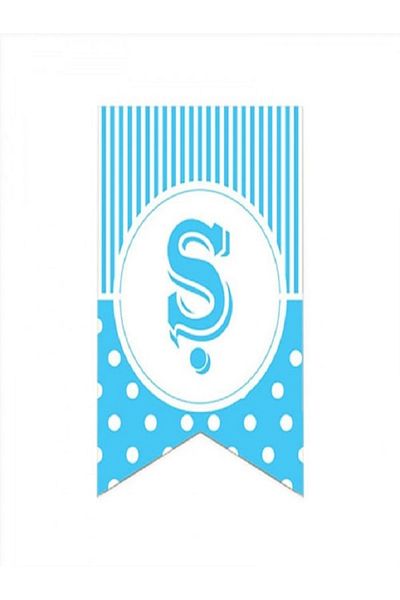 Kazanabil BLUE COLORED POINTED FLAMM FLAG LETTERS SH LETTER