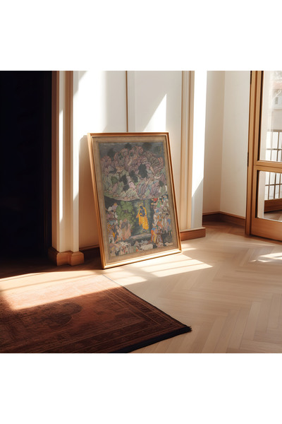 Pegziz Hint Minyatür Çizimi Sanatı Dekoratif Poster 60x90cm.