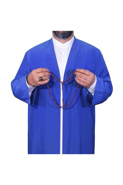 Akıncı Tekstil Buhara Cübbe Mavi - Puntolu