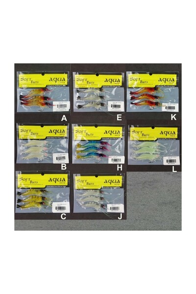 Aqua Silikon Karides Salty Soft Baits 3 Lü  Suni Yem