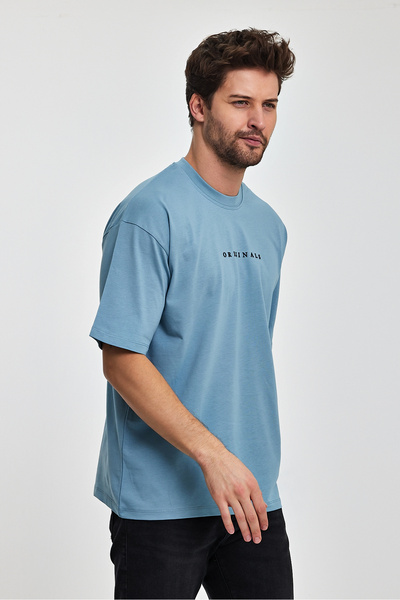 COMBİNE MİCHAİL Originals Men's Oversize Fit Thick Fabric Crew Neck T-shirt