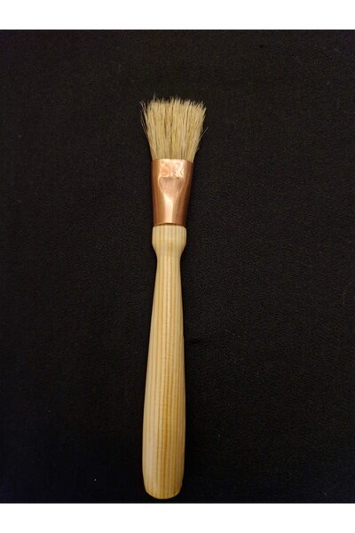 STENCİLTASARIM Düz Uçlu,Ahşap Saplı, Doğal Kıl Fırça, Eskitme Fırçası NO:3
