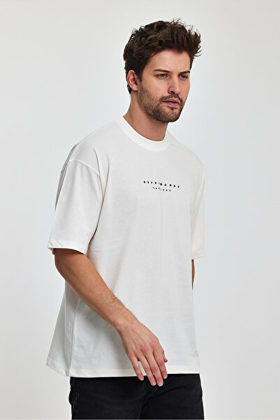 COMBİNE MİCHAİL Reprimande Erkek Oversize Fit Kalın Kumaşlı Bisiklet Yaka T-shirt