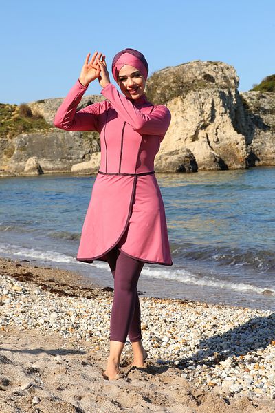 SEBOTEKS Pareo Model Design Κλειστό Μαγιό Hijab με Καλσόν 2230
