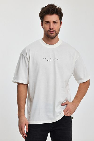 COMBİNE MİCHAİL Ανδρικό μπλουζάκι Oversize Crew Neck Reprimande - Χοντρό ύφασμα