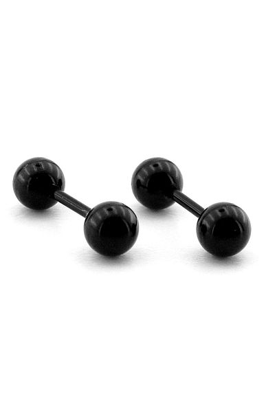 Solfera Black Color Ball End Screw Bar Piercing Women's Men's Earrings ER047