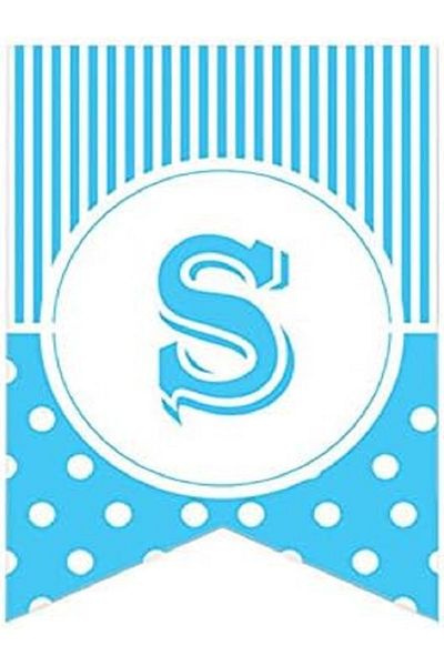 Kazanabil BLUE COLORED POINTED FLAM FLAG LETTERS S LETTER
