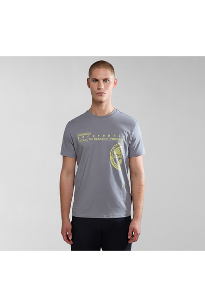 Napapijri P0A4HQHH581-R Napapijri S-Manta Ss 1 Erkek T-Shirt Gri