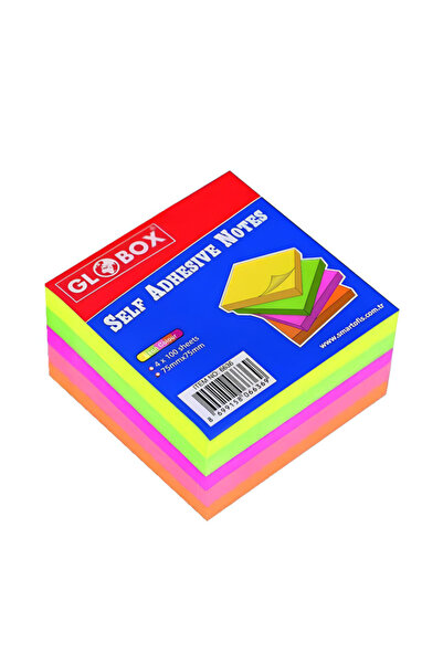 Dağtaş Kırtasiye Globox Adhesive Note Paper 75x75 400 Sheets Neon Colors