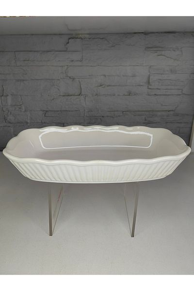 ALANYA HOME DECOR RECTANGLE OVEN PLATE RECTANGULAR OVEN BOWL SERVICE PRESENT 31x18x6 CM