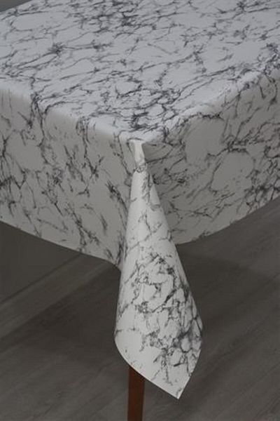 DDHOME Fiber Lined Wipeable PVC Oilcloth Tablecloth Gray Marble - 1068-1gr