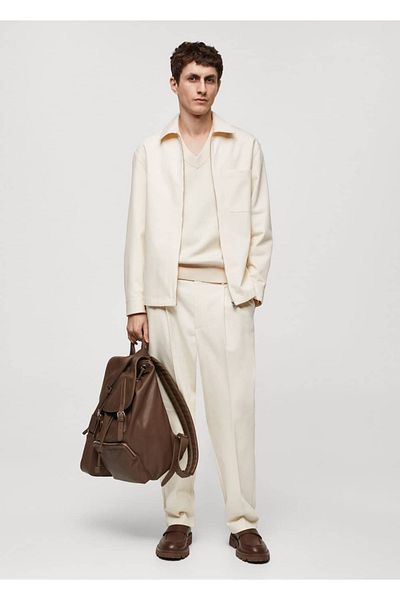 MANGO Man Hemdjacke aus Baumwolle mit Taschen