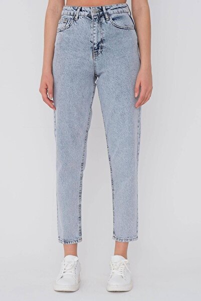 Lixera Pantaloni Linda Light Blue Lycra Snow Wash Mom Jean