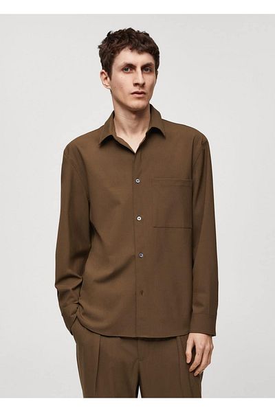 MANGO Man Regular Cut Pocket Shirt