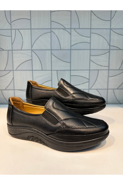 Anıl Ayakkabı Castle 42746 Γυναικεία Μαύρα Ορθοπεδικά Γνήσια Δερμάτινα Σφήνα ...