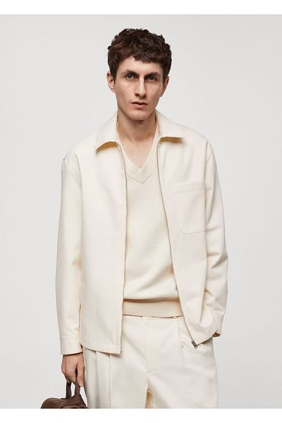 MANGO Man Hemdjacke aus Baumwolle mit Taschen