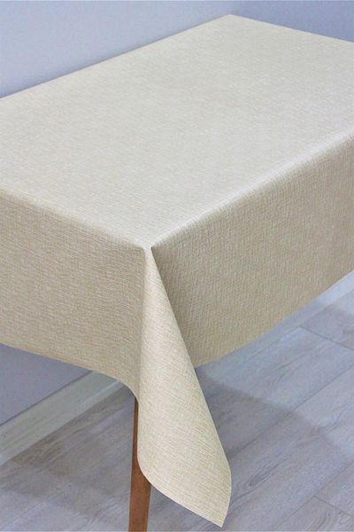 DDHOME Fiber Lined Wipeable Oilcloth Tablecloth Beige - 141-a