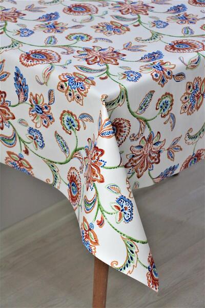 DedeEvTekstil Erasable Pvc Oilcloth Tablecloth - Fiber Lined, 1196-2 Cross Stitch