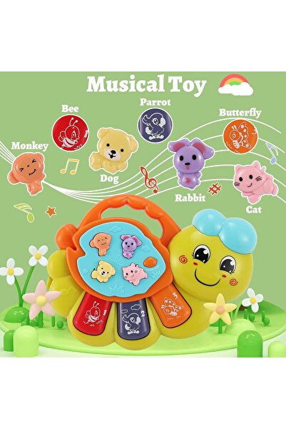 TUENGİ STORE Işıklı Müzikli Bebek Aktivite Oyuncağı Piyano Sevimli Tırtıl Müzikli Eğitici Oyuncak