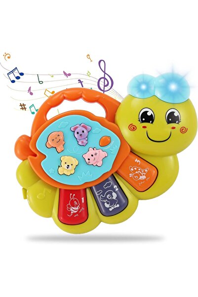 TUENGİ STORE Işıklı Müzikli Bebek Aktivite Oyuncağı Piyano Sevimli Tırtıl Müzikli Eğitici Oyuncak
