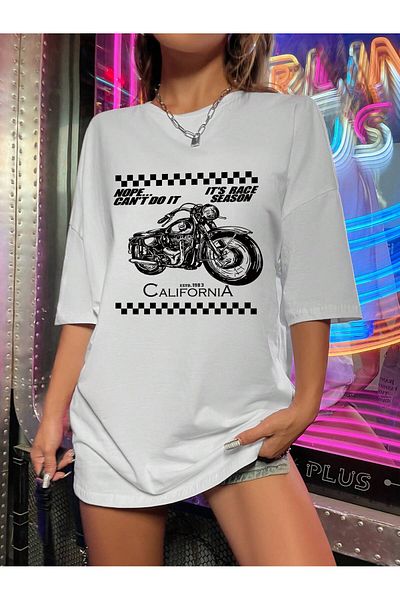 Jose Clothing Μπλουζάκι Unisex Λευκό εμπριμέ από οργανικό βαμβάκι Oversize κοντό μανίκι